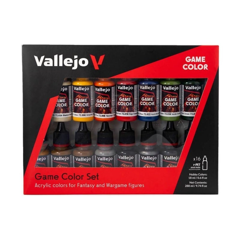 Vallejo - Game Color Introduction Set | Starter Set for Fantasy and Wargame Figures | 16 Bottles x 18 ml (0.60 fl.oz.) - Image 1
