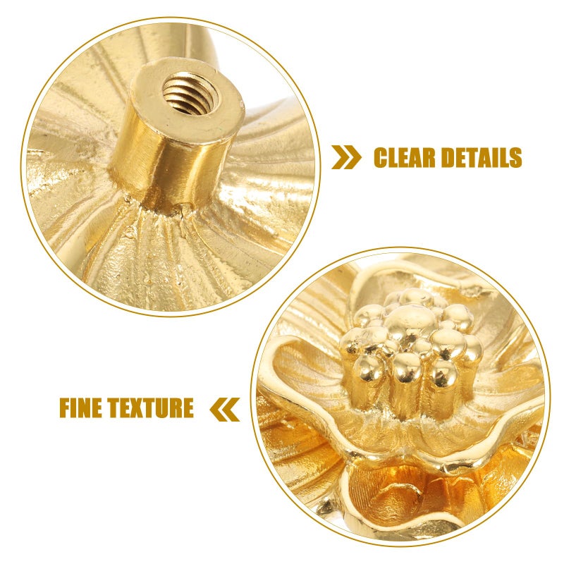 Vintage Brass Floral Drawer Knobs Single Hole Cabinet Handles For Wardrobe Dresser - Image 4