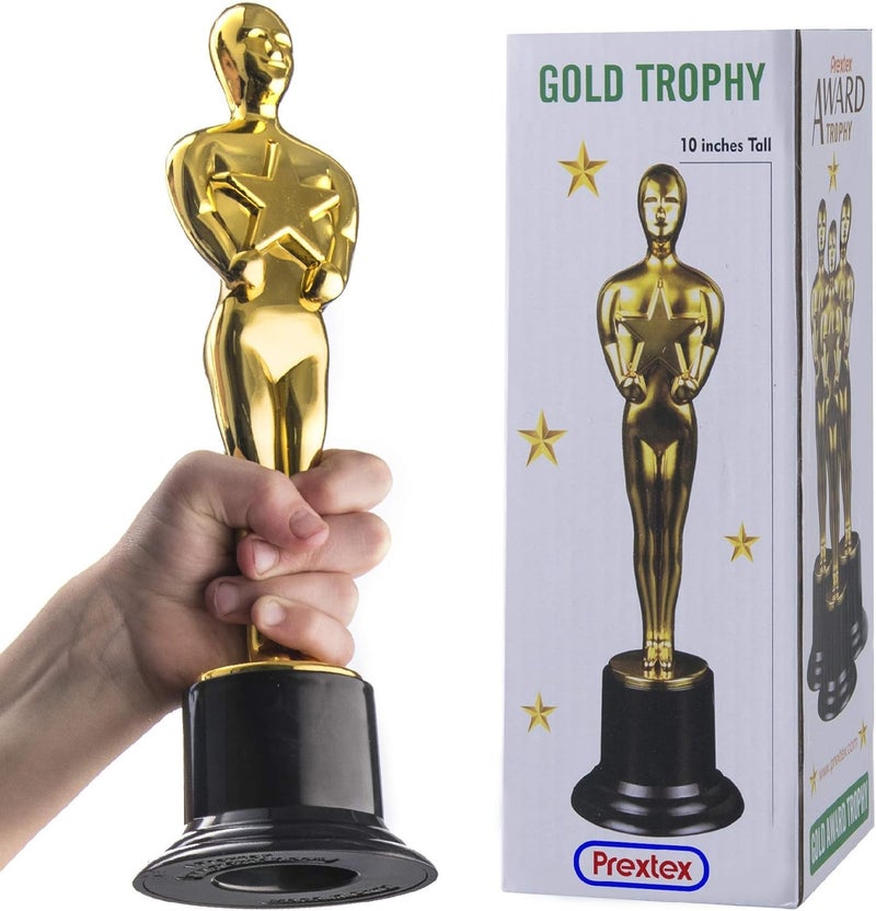 Golden Statues Trophy Award - Awards and Trophies for Party Celebrations, Award Ceremonies, and Appreciation Gifts - Ideal for Competitions, Rewards, and Party Favors for Kids & Adults