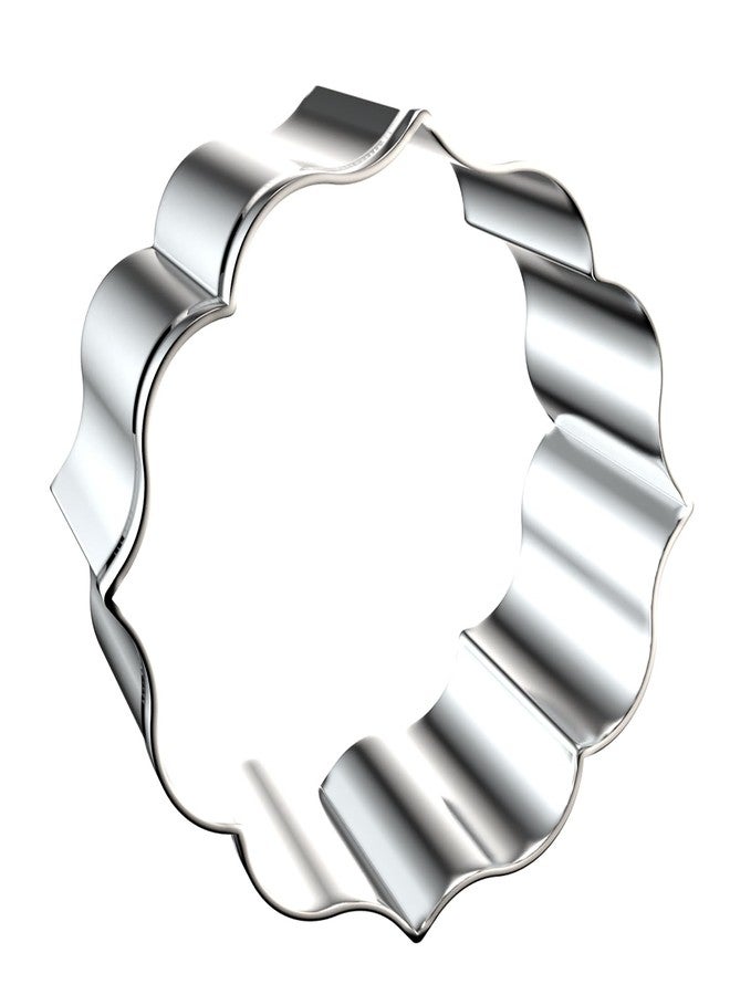 QAAQS Circle Plaque Cookie Cutter Set Extra Large - 5 inch, 4 inch, 3 inch, 2 inch - 4 Piece Round Fancy Plaque Frame Cookie Cutters Shapes Molds - Stainless Steel - Image 4