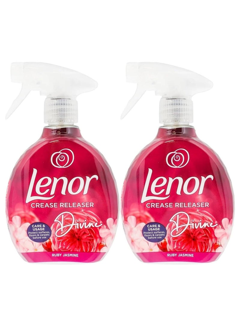 Lenor Crease Release Divine Ruby Jasmine 2 X 500ML Removes Creases Iron