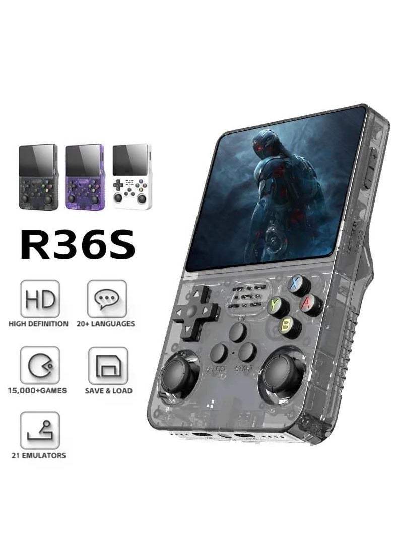 ELTRAZONE وحدة ألعاب جيب ريترو R36S – شاشة IPS HD مقاس 3.5 بوصة، ذاكرة 1GB، تخزين 64GB، أكثر من 20 محاكي و بطارية تدوم 6 ساعات – جهاز محمول يعمل بنظام Linux للألعاب الكلاسيكية - Image 4