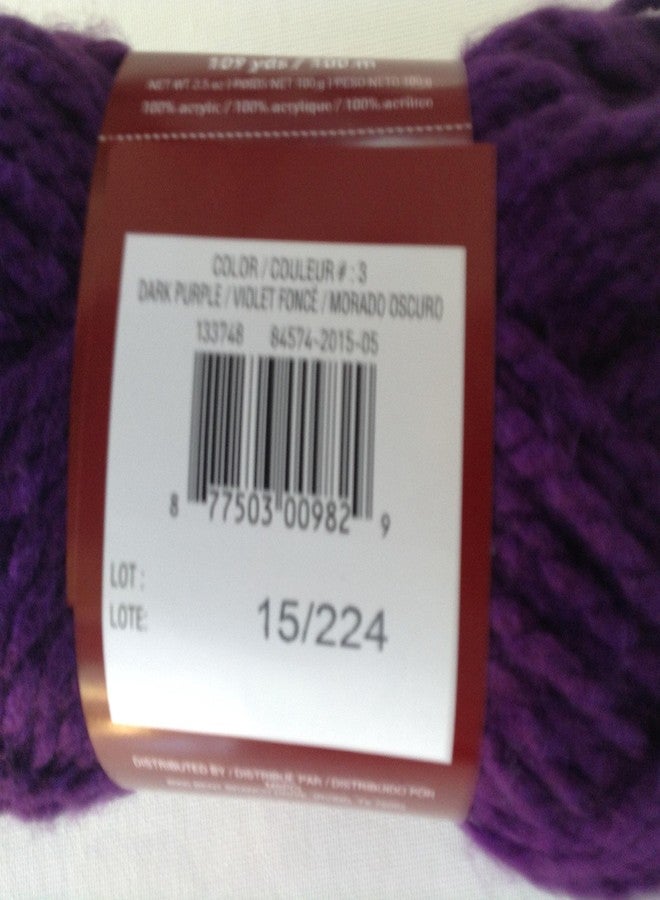 Charisma Loops & Threads Charisma Yarn, 1 Ball, Dark Purple, 3.5 Ounces - Image 4