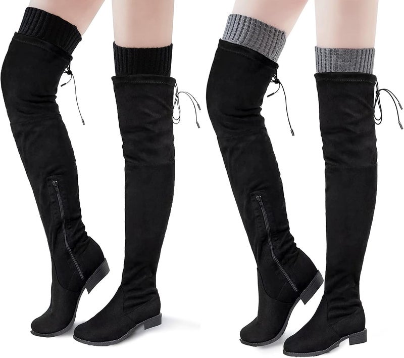 Pcavin Thigh High Socks for Women Cable Knit Over the Knee Boot Socks, Long Warm Leg Warmers Winter - Image 2