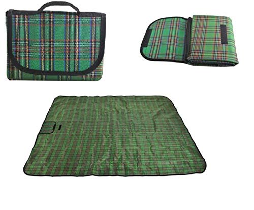 Inditradition Picnic Square Mat, Camping & Outdoor Foldable Sleeping Mat|Waterproof, 6 X 6 Feet (Green) - Image 1