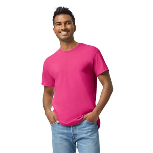 Gildan Mens Heavy Cotton T-Shirt, Style G5000, Multipack, Heliconia (3-Pack), Large US - Image 2