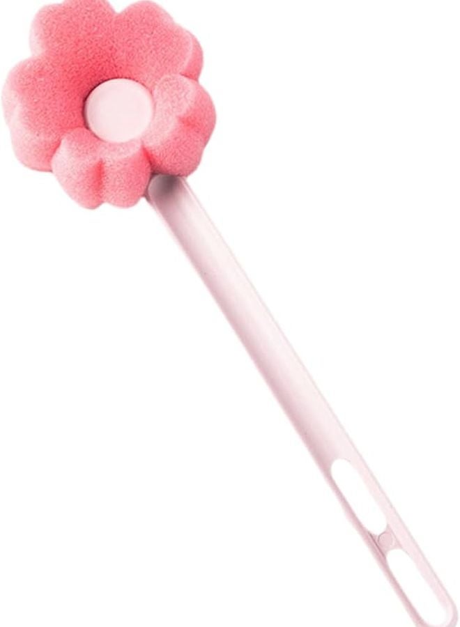 Long Handle Bottle Brush with Flower Sponge Head for Narrow Gaps Glass Cleaning - Image 1