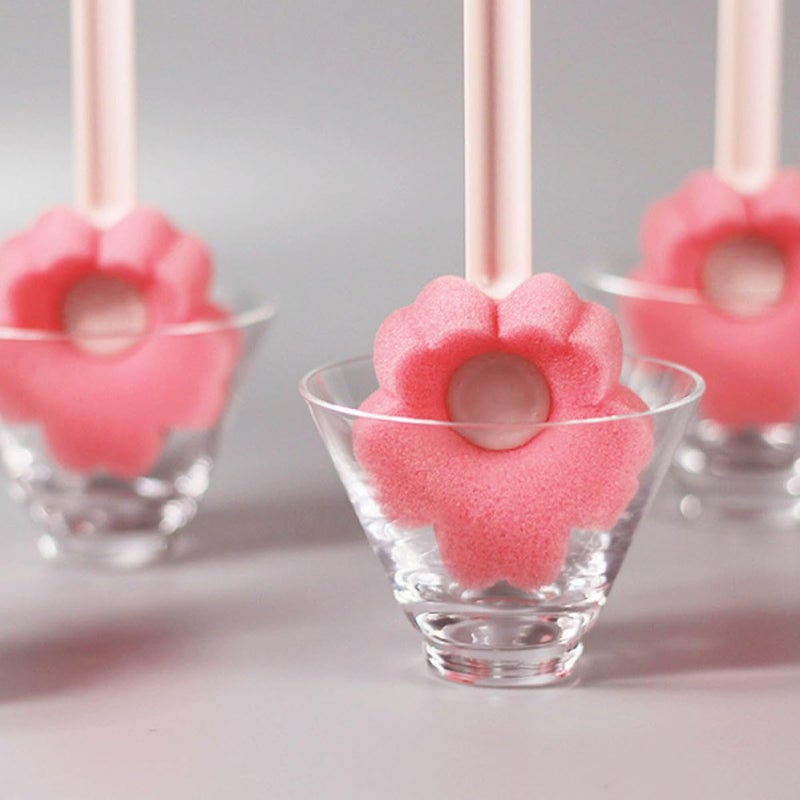 Long Handle Bottle Brush with Flower Sponge Head for Narrow Gaps Glass Cleaning - Image 4