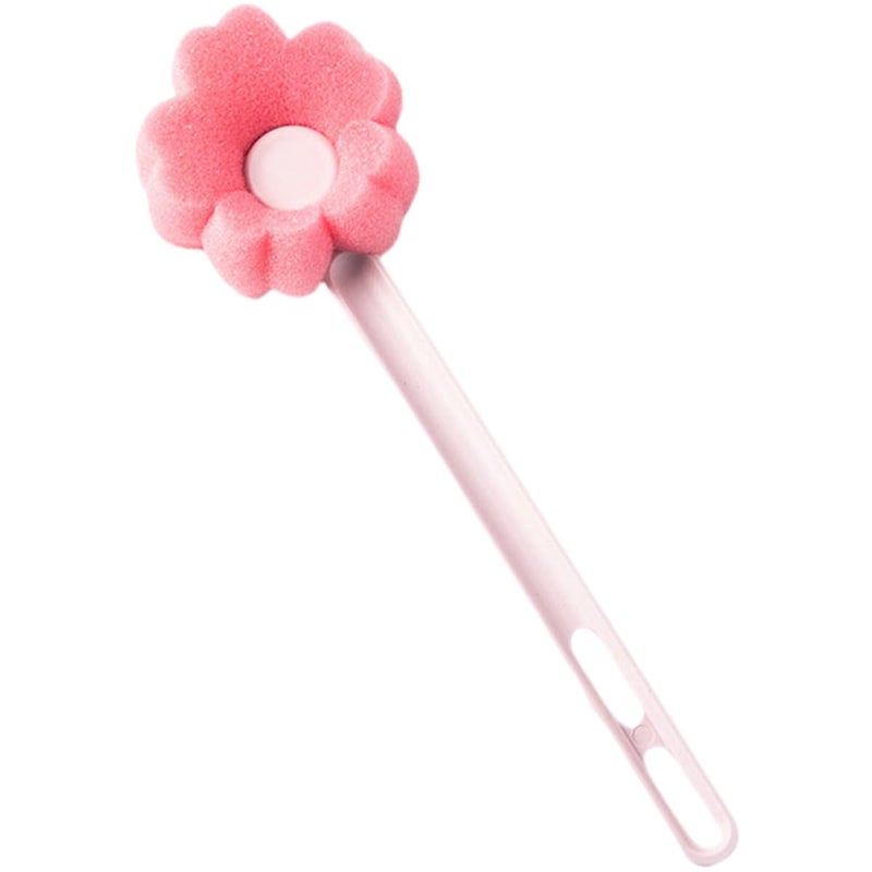 Long Handle Bottle Brush with Flower Sponge Head for Narrow Gaps Glass Cleaning - Image 2