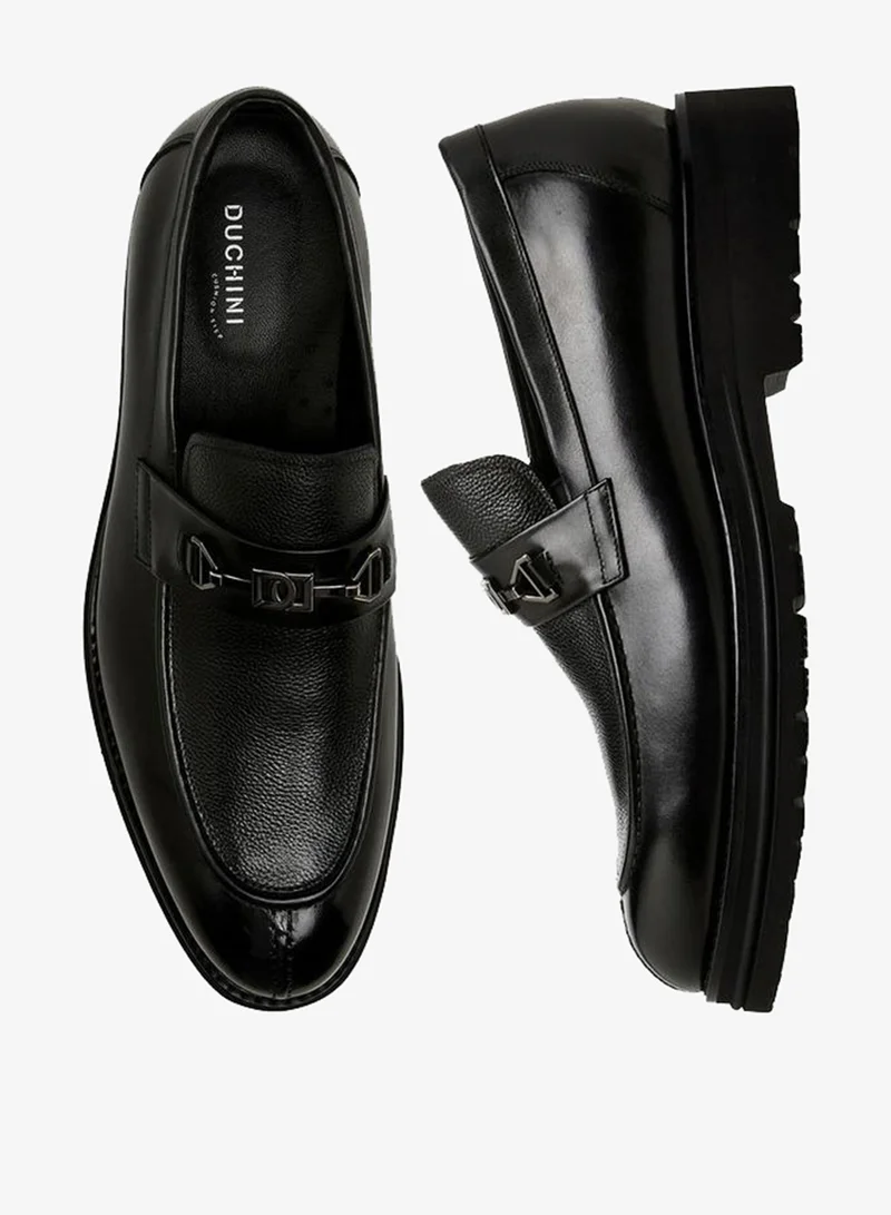 DUCHINI Men Slip-On Leather Loafers