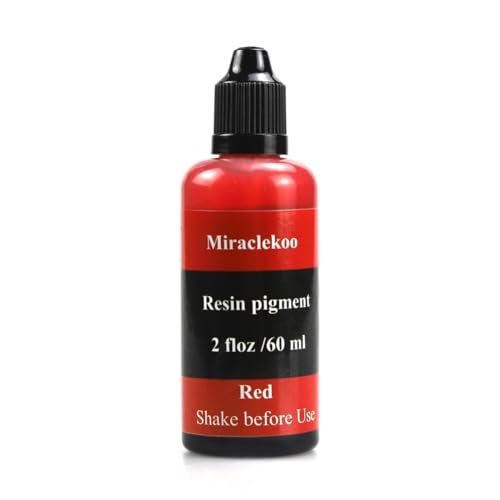 Miraclekoo Red Epoxy Resin Color Dye Colorant Liquid Epoxy Resin Pigment60mlTranslucent - Image 1