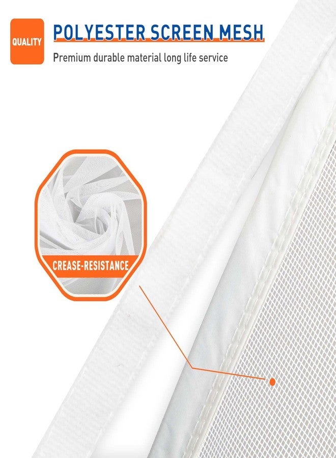MAGZO Magnetic Screen Door Fits Door Size 36 x 80 Inches White, Screen Size 38 x 81 Inches Side Opening Polyester Screen Curtain for Patio Door, Front Interior Exterior Doors - Image 5