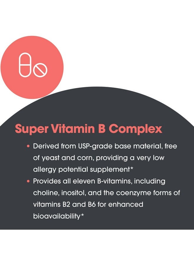 اليرجي ريسيرتش جروب مجموعة أبحاث الحساسية - فيتامين ب المركب الفائق - فيتامين ب للرجال والنساء، مكمل فيتامين ب، فيتامين ب12، فيتامين ب6، كبسولات نباتية، خالية من الذرة والخميرة - 120 كبسولة - Image 5