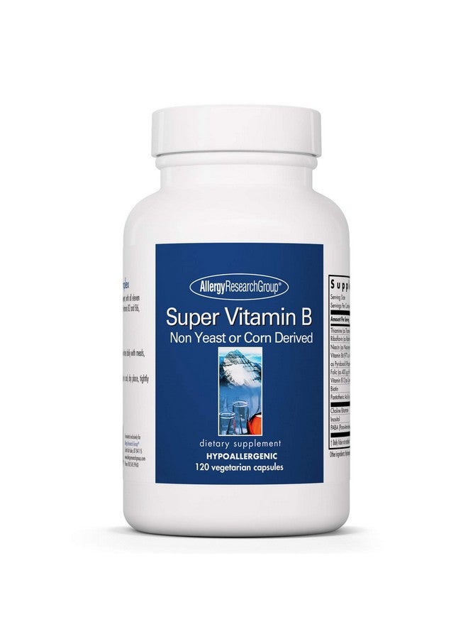 اليرجي ريسيرتش جروب مجموعة أبحاث الحساسية - فيتامين ب المركب الفائق - فيتامين ب للرجال والنساء، مكمل فيتامين ب، فيتامين ب12، فيتامين ب6، كبسولات نباتية، خالية من الذرة والخميرة - 120 كبسولة - Image 1