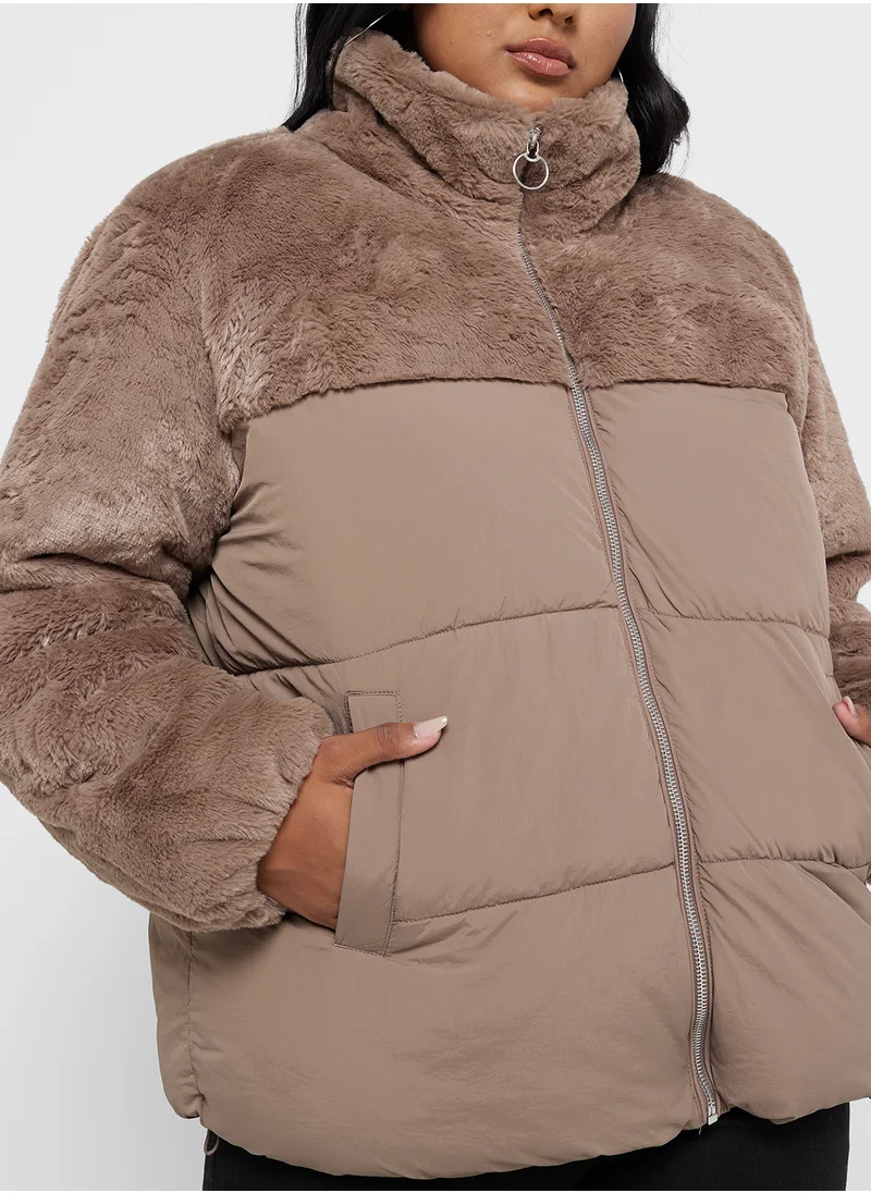 اونلي كارماكوما High Neck Puffer Jacket
