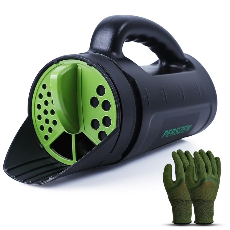 PERSZEN Seed Spreader Hand Held, Hand Spreader Lawn and Garden for Fertilizer Grass Seed Salt Ice Melt Earth Food, Seed Shaker with Multiple Adjustable Opening Sizes for All Purpose, Up to 80 Oz - Image 1