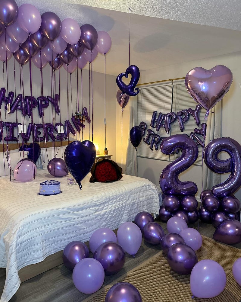 IWERP Purple 8 Balloon, Number Balloon 40 Inch, Purple Birthday Decorations, 8 18 28 38 80 Birthday Balloons, 8th Purple Party Supplies, Number 8 Balloon - Image 3