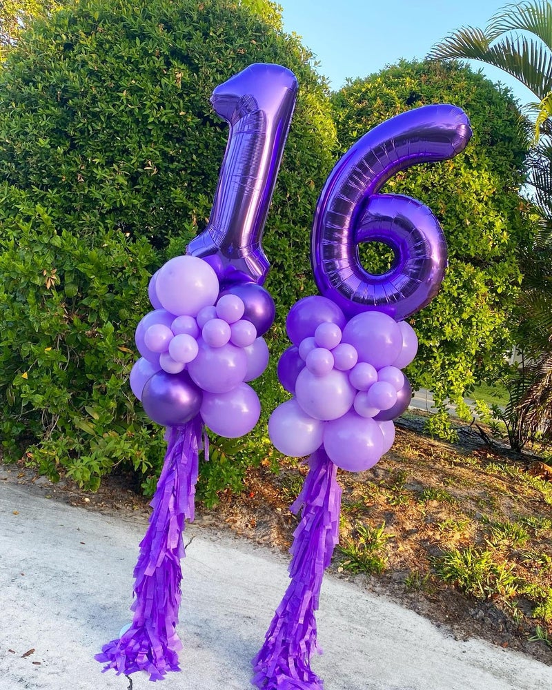 IWERP Purple 8 Balloon, Number Balloon 40 Inch, Purple Birthday Decorations, 8 18 28 38 80 Birthday Balloons, 8th Purple Party Supplies, Number 8 Balloon - Image 2