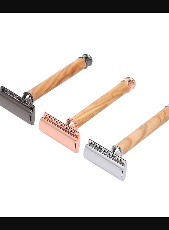 Shaving Razors Double Edge Handled Safety Traditional Wet Shaving Razor Stainless Alloy Chrome Plating - Image 3