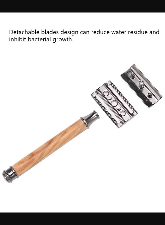 Shaving Razors Double Edge Handled Safety Traditional Wet Shaving Razor Stainless Alloy Chrome Plating - Image 2