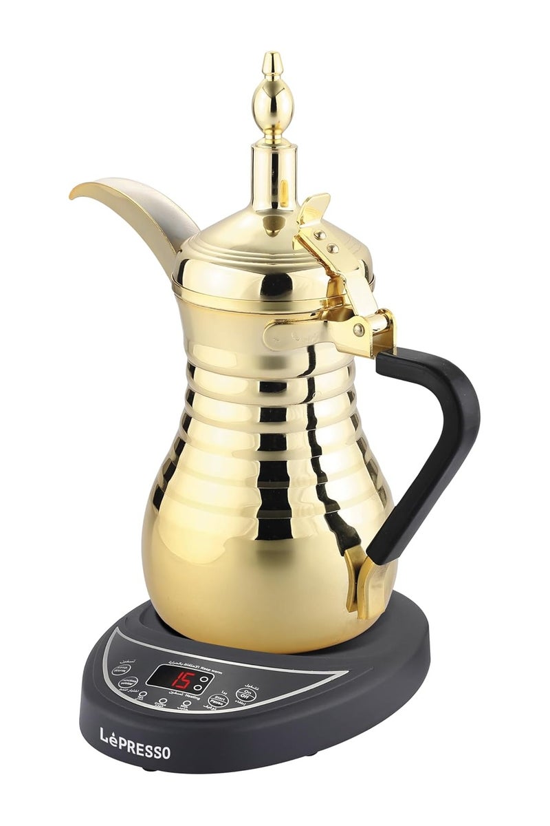 LePresso Arabic Coffee & Tea Dallah, 304 Stainless Steel Pot Material, Over-Heat Protection, 800W Rated Power, Automatic Kettle, 750ml Capacity, Keep Warm Coffee Machine, Coffee Maker - Image 1