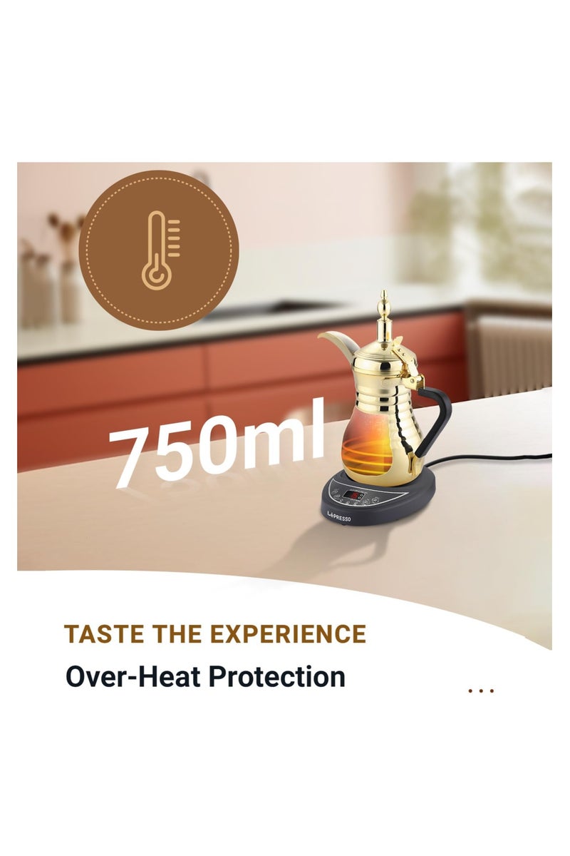 LePresso Arabic Coffee & Tea Dallah, 304 Stainless Steel Pot Material, Over-Heat Protection, 800W Rated Power, Automatic Kettle, 750ml Capacity, Keep Warm Coffee Machine, Coffee Maker - Image 5