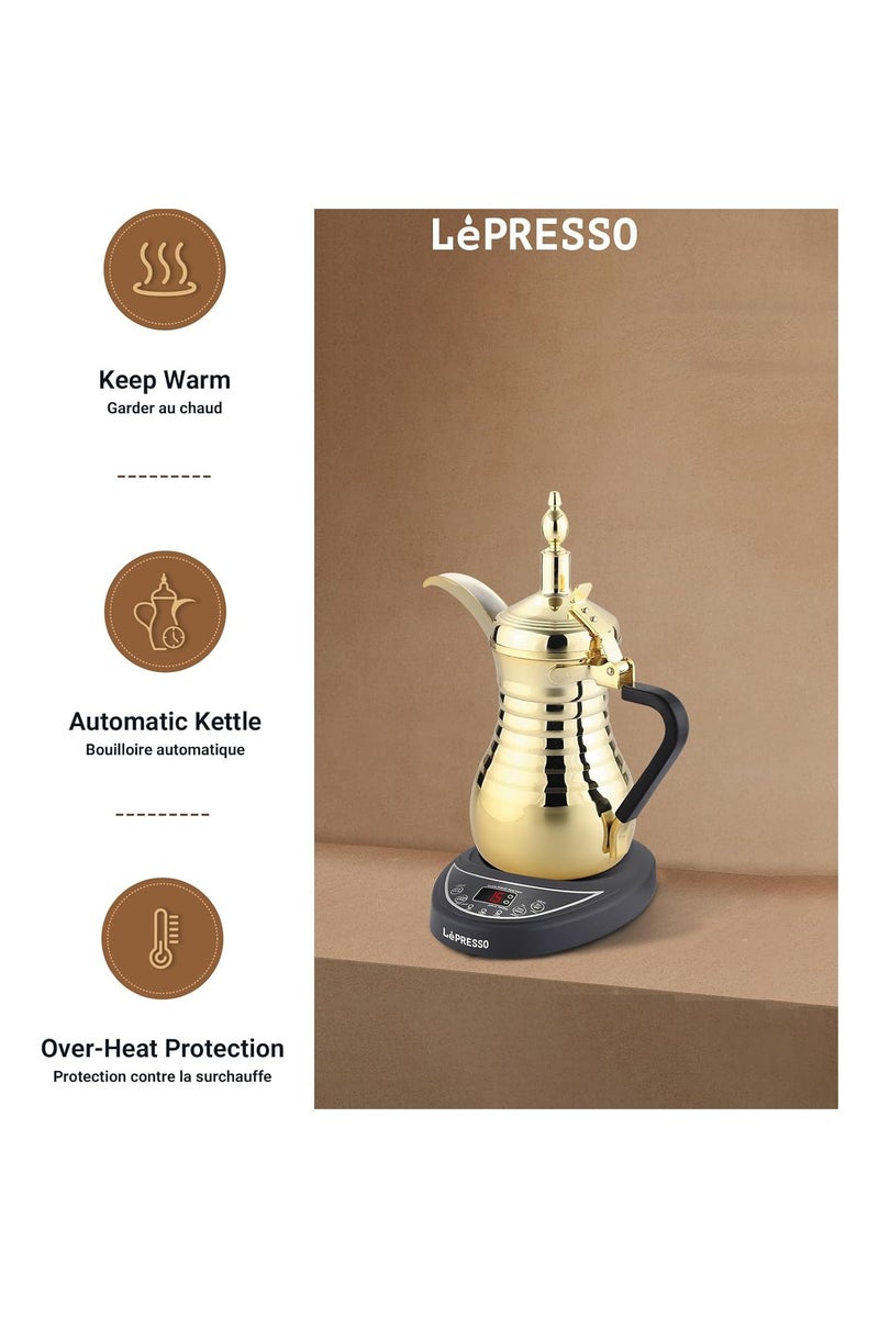 LePresso Arabic Coffee & Tea Dallah, 304 Stainless Steel Pot Material, Over-Heat Protection, 800W Rated Power, Automatic Kettle, 750ml Capacity, Keep Warm Coffee Machine, Coffee Maker - Image 2