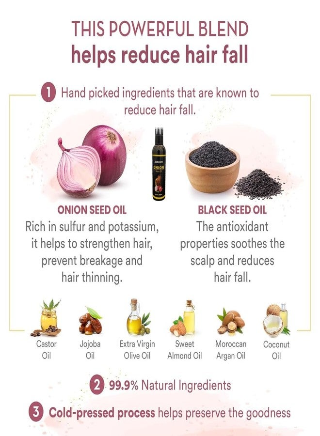 JIOLIVE Onion Hair Oil - Hair Growth Booster & Hair Fall Control | Anti-Dandruff Nourishing Oil with Applicator for Men & Women - 200ml - Image 5
