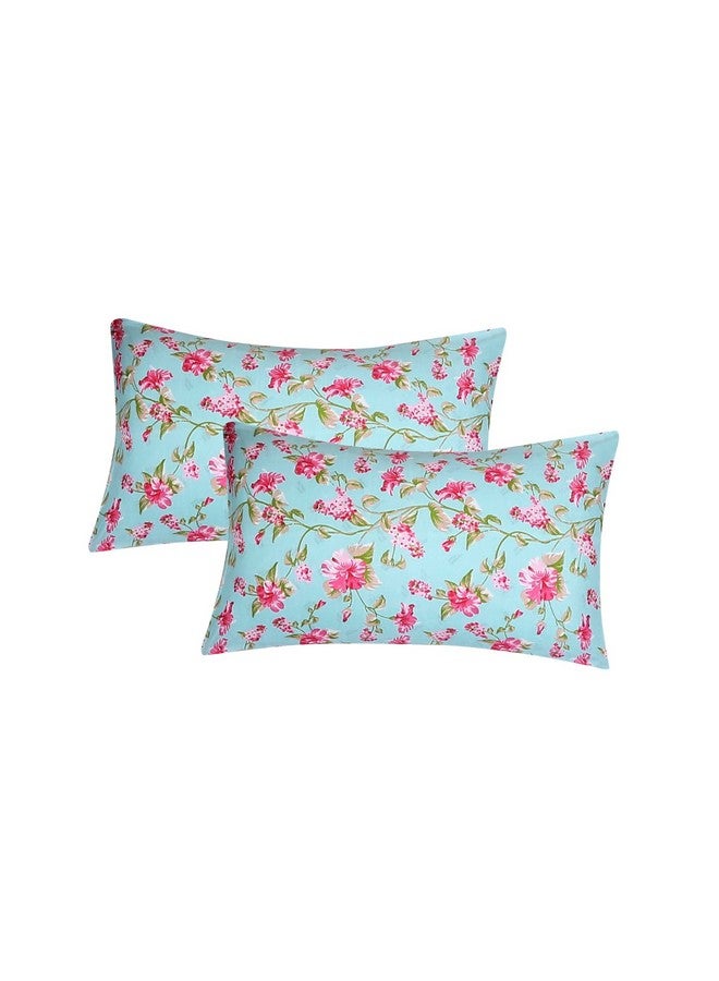 Status Contract Cotton Rich Double Bedsheet with 2 Pillow Covers for Bed Room, Home, Hotel-120 GSM (Green Pink) - Image 5
