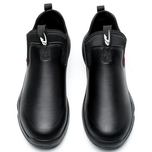 ORISTACO Non Slip Kitchen Chef Shoes Waterproof Lightweight Nursing Garden Food Service Leather Work Clogs, 926 Black 37 - Image 5