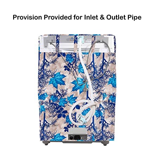 E-Retailer® Exclusive 3-Layered Polyester Combo Set of Appliances Cover (1 Pc. Fridge Top Cover, 2 Pc. Handle Cover, 1 Pc. of Microwave Oven Top Cover and 1 Pc. Front Load Washing Machine Cover) (Blue, Design-Floral, Set Contains-3 Pcs.) - Image 4