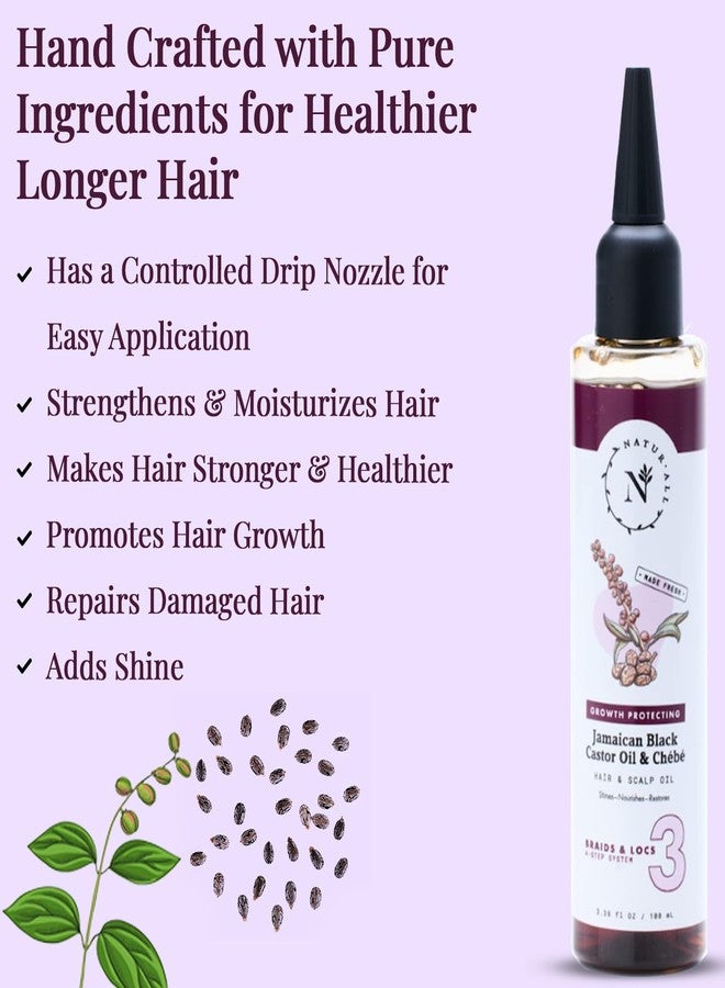 NaturAll 100% Natural Chebe & Jamaican Black Castor Oil for Hair Growth - Authentic Oil (from Chad) with Nozzle for Easy Application, 3.38 Oz - Image 5