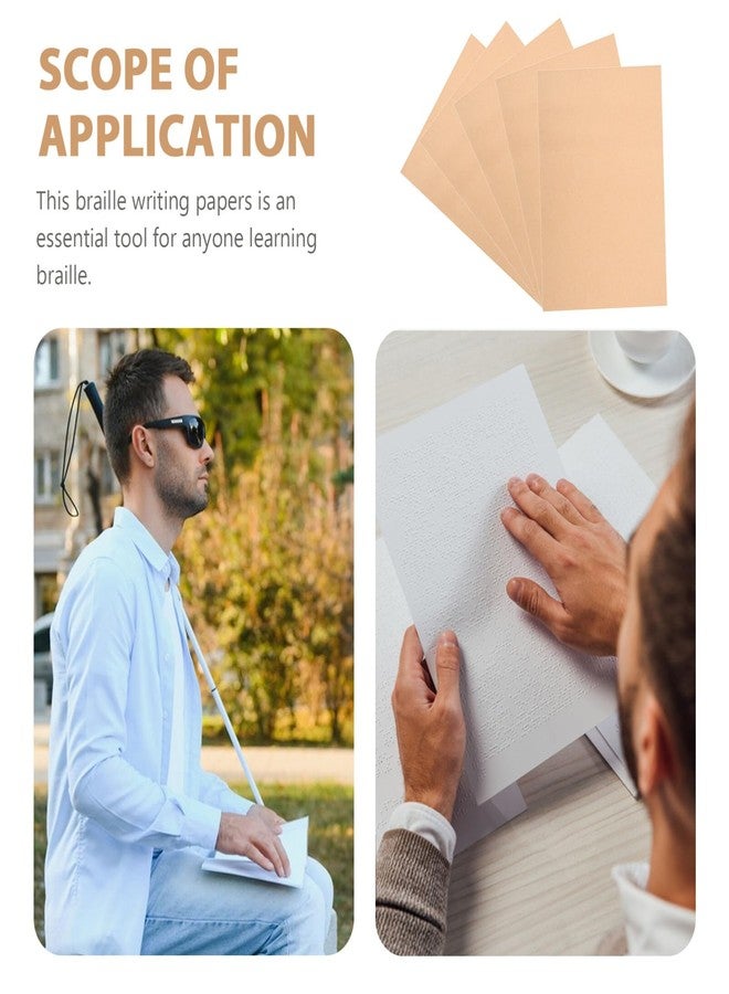 SHINEOFI Braille Paper 40pcs Braille Writing Paper Blind People Writing Paper Blank Sheet Writing Sheet Blind People Aid Supplies - Image 4