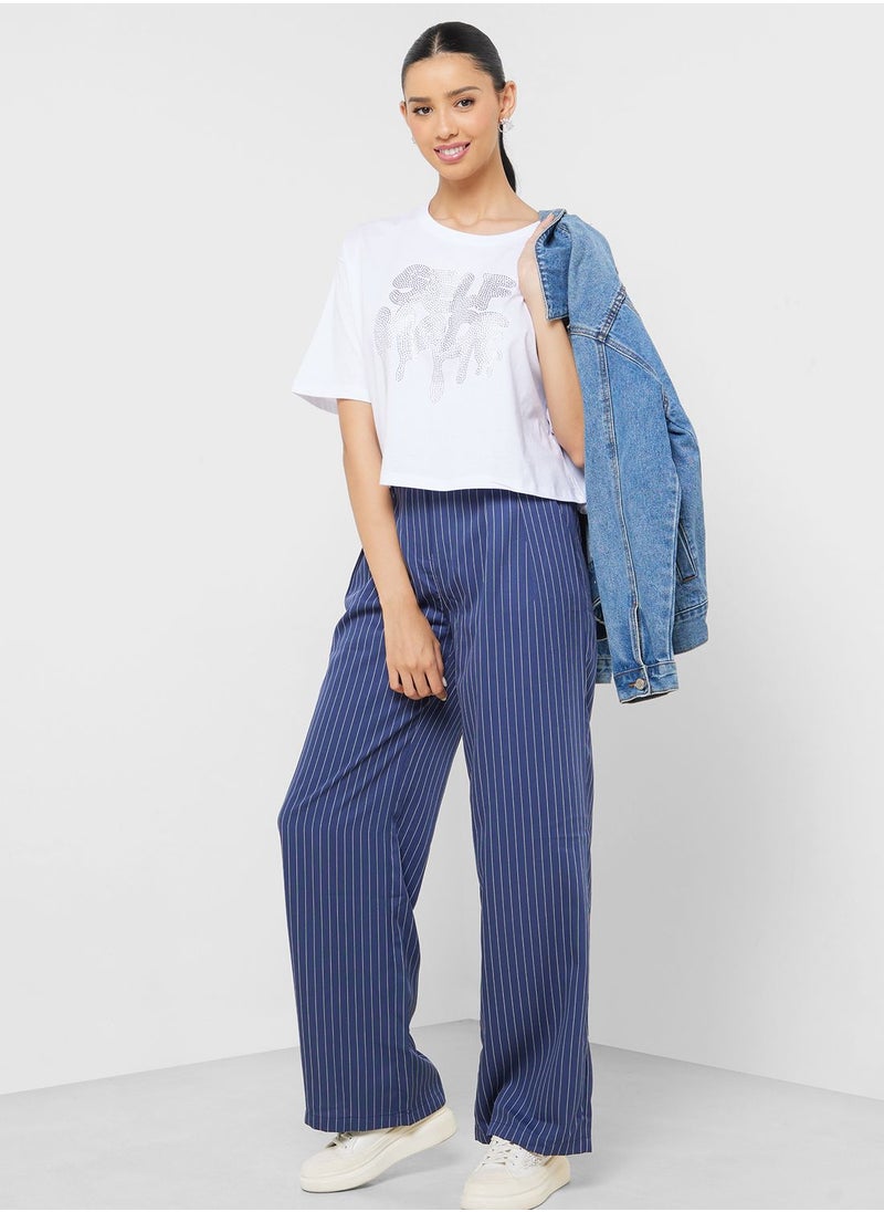 Ginger Tailored Pinstripe Straight Fit Pants  - Image 1