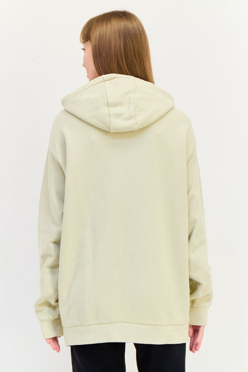 Women Sportswear Fit Long Sleeve Outdoor Hoodie, Beige