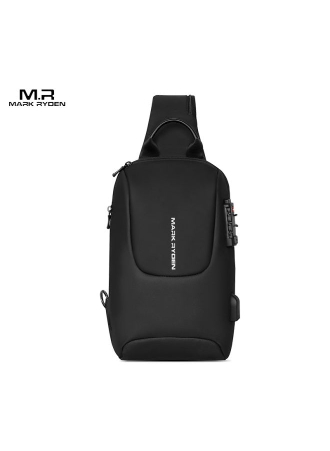 Mark Ryden Men's Shoulder Bag, Large Capacity Chest Bag With Password Lock, Anti-theft Sports Backpack Mr7039 Elegant Black - Image 5