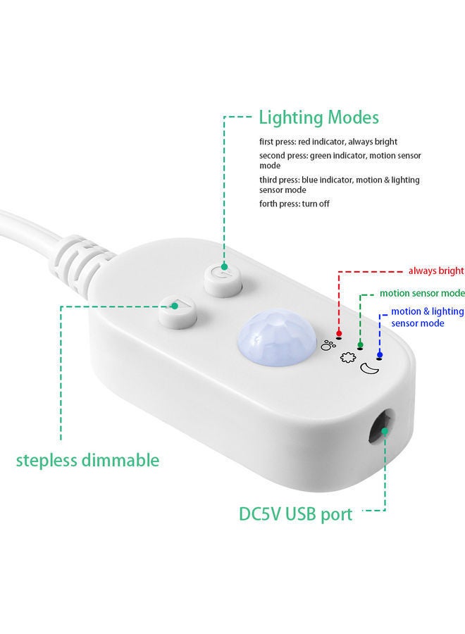 نيبمينينت شريط إضاءة LED قابل للتعتيم بمنفذ USB أبيض دافئ 20x3x15سم  - Image 2