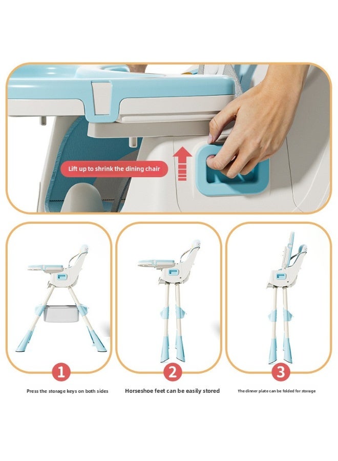 ORiTi كرسي طعام للأطفال متعدد الوظائف وقابل للتعديل - أزرق فاتح - Image 3