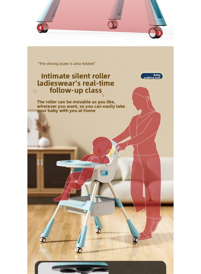 ORiTi كرسي طعام للأطفال متعدد الوظائف وقابل للتعديل - أزرق فاتح - Image 4