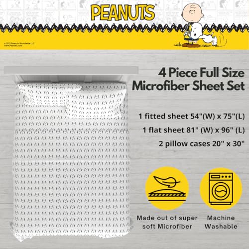 Franco Collectibles Peanuts Snoopy Bedding Super Soft Cozy Microfiber 4 Piece Full Sheet Set Officially Licensed Product By Franco - Image 3