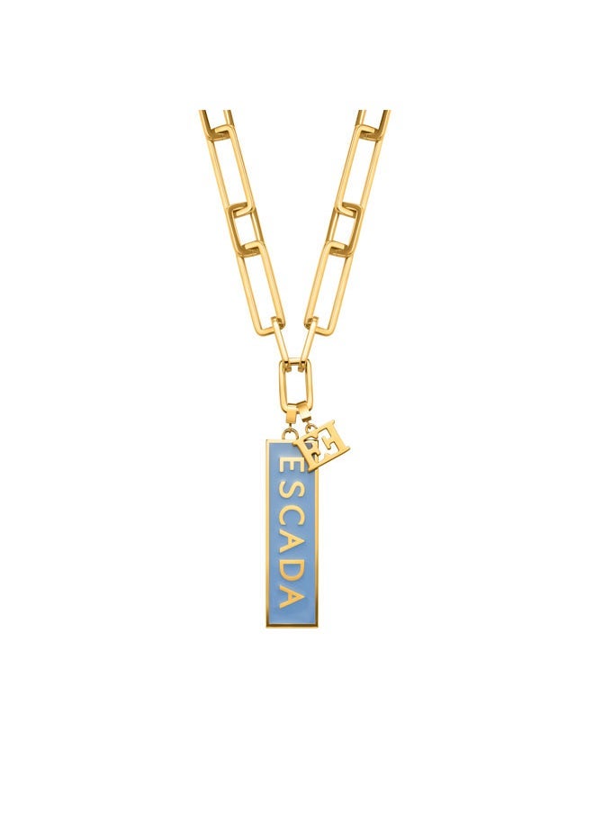 ESCADA Caroline Necklace for Women Chic Design, Blue Tag with Logo, Bold Elegance and Modern Sophistication - Image 1