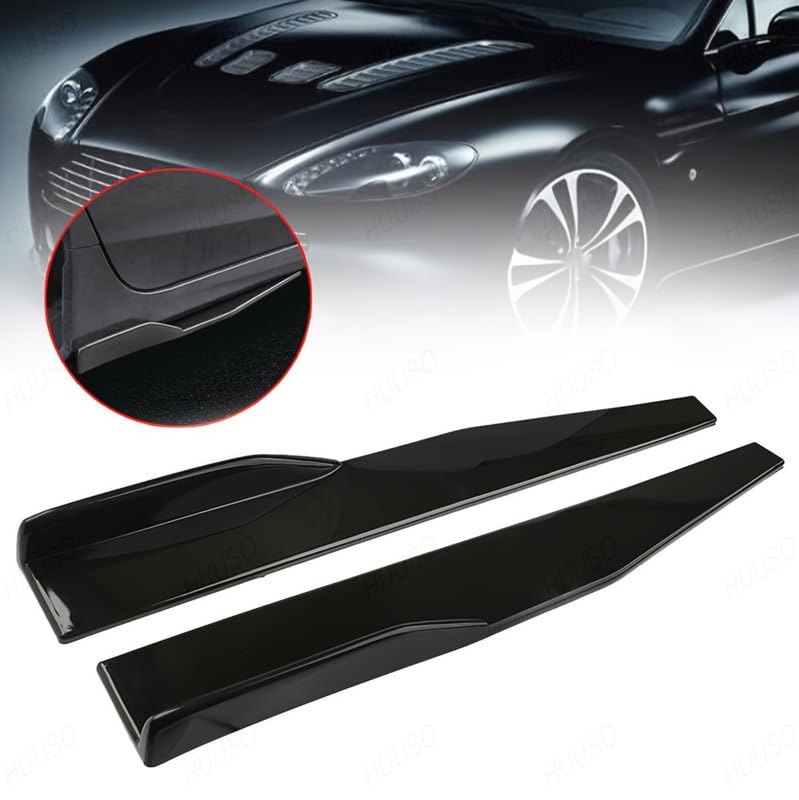 HUUSO Car Body Styling Rear Side Skirt 75cm Rocker Splitters Diffuser Winglet Left & Right, Fashionable ABS Black Glossy Appearance Compatible with Hyundai Verna (2023) - Image 2