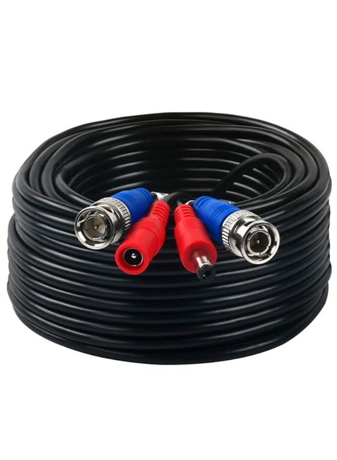 مجموعة كابلات طاقة وإشارة BNC مكونة من 4 قطع – بطول إجمالي 200 قدم – مع موصلات – مناسبة لأجهزة DVR والأنظمة الصوتية والمرئية - Image 1
