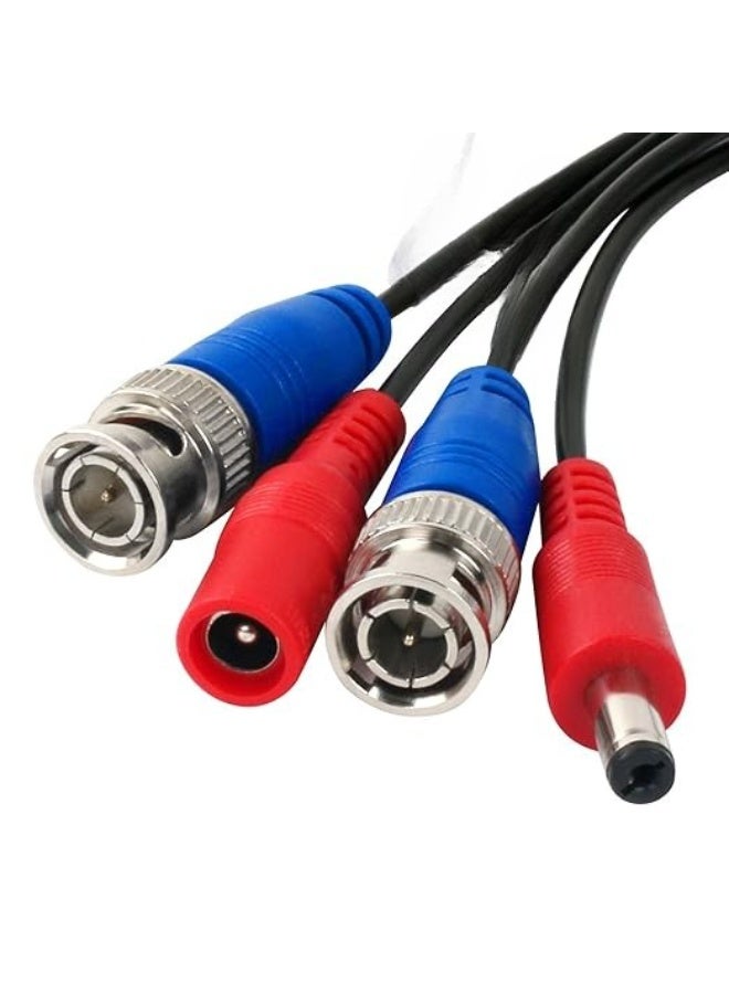 مجموعة كابلات طاقة وإشارة BNC مكونة من 4 قطع – بطول إجمالي 200 قدم – مع موصلات – مناسبة لأجهزة DVR والأنظمة الصوتية والمرئية - Image 3