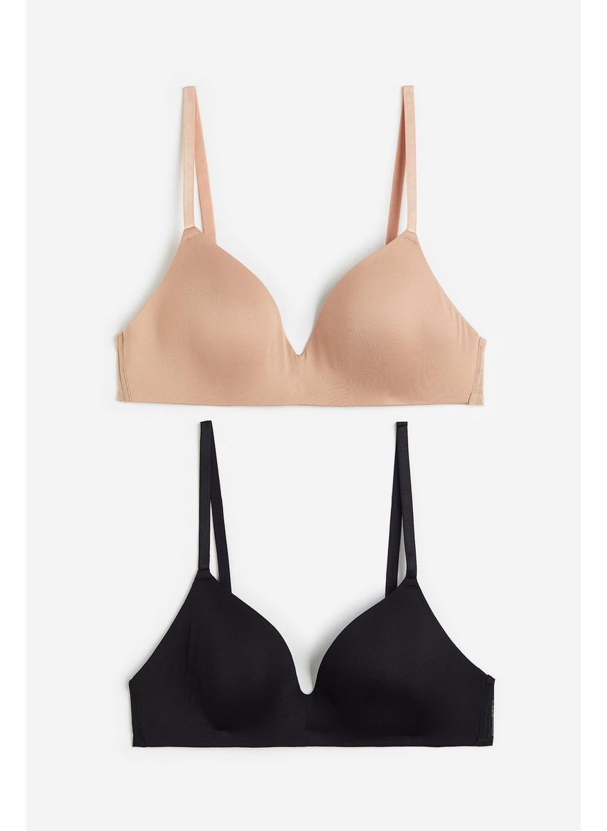 H&M - 2-Pack Microfibre Non-Wired Bras - Image 1