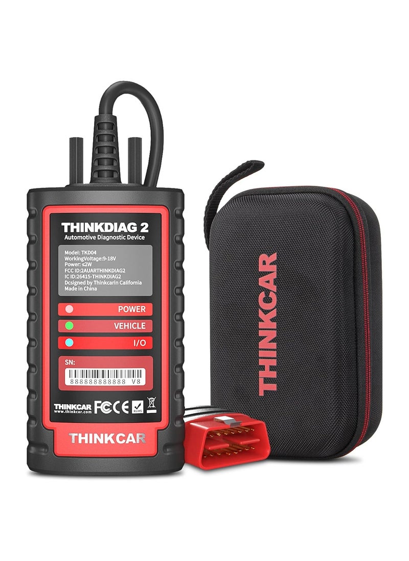 THINKCAR - Thinkdiag2 All System Bidirectional Control OBD2 Diagnostic Scanner for iOS & Android, Bluetooth5.0 Intelligent Scan Tool with CAN-FD Protocol, AutoVIN, Active Test, 15+ Reset Functions, ECU Coding - Image 1