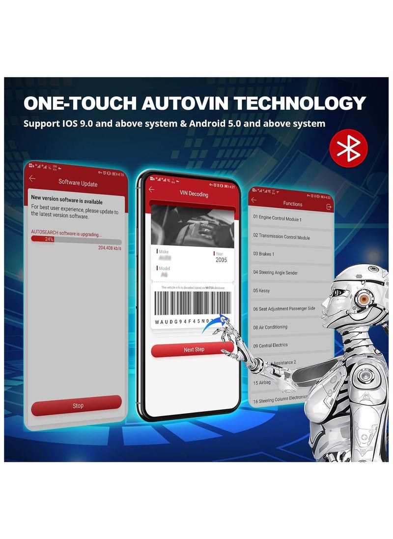 THINKCAR - Thinkdiag2 All System Bidirectional Control OBD2 Diagnostic Scanner for iOS & Android, Bluetooth5.0 Intelligent Scan Tool with CAN-FD Protocol, AutoVIN, Active Test, 15+ Reset Functions, ECU Coding - Image 1