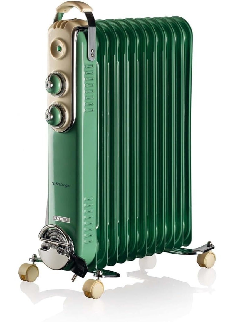 أريتي Ariete Oil Radiator Heater, 11 Fin, 2500 Watts, Green - 0839 2500.0 W 8252/02 Green - Image 1