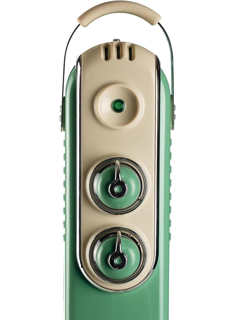 أريتي Ariete Oil Radiator Heater, 11 Fin, 2500 Watts, Green - 0839 2500.0 W 8252/02 Green - Image 2