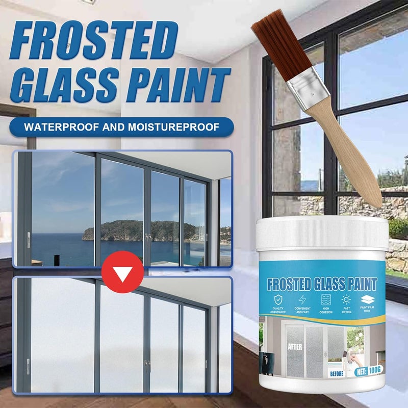 klarako Frosted Glass Spray Paint, Door and Window Shading Frosted Glass Paint, Window Frost Spray, Waterproof & UV Resistant Matte Hazy Frost (1PCS + 1Pcs Brush) - Image 2